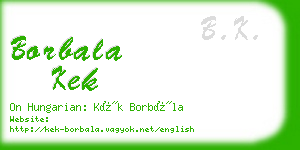 borbala kek business card